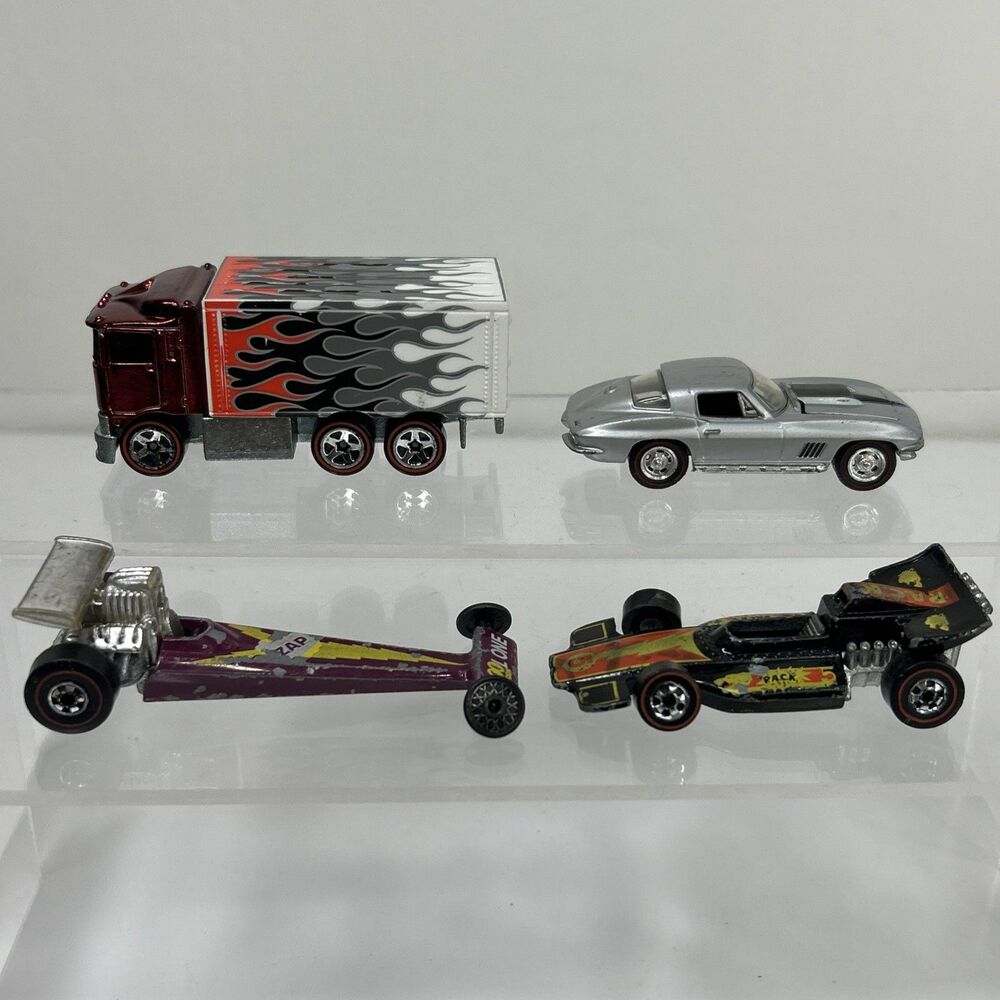 Hot Wheels Redline Lot Cool One Dragster 1967 Corvette Formula P.A.C.K. Hauler